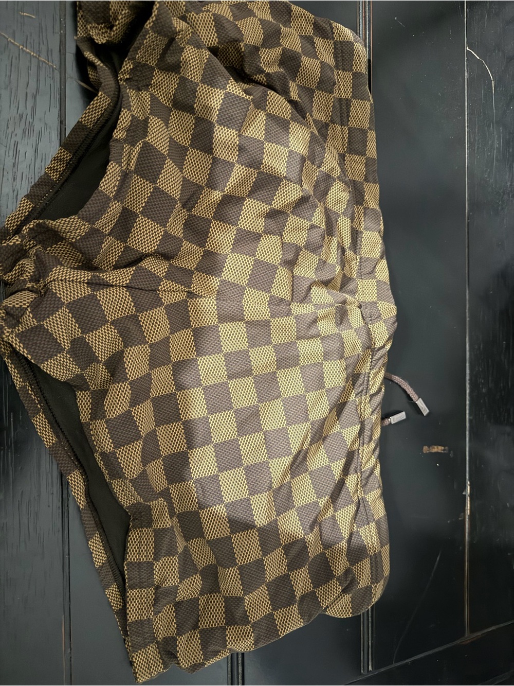 Louis Vuitton Brown & Tan Checkered Drawstring Shorts